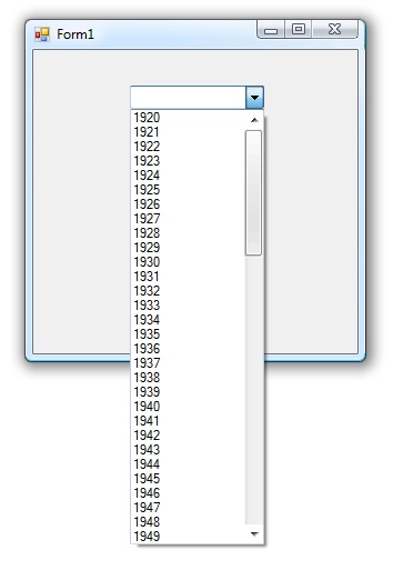 combo box yıllar